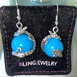 Beautiful 🐉 earrings wrapped around 16 mm orb